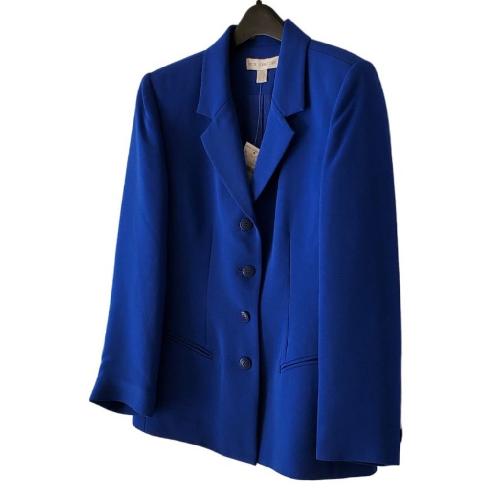 Petite Sophisticate Vintage Single-Breasted Blazer | NWT | 10P | Royal Blue - Picture 2 of 13